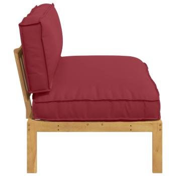 Sofa Set mit Kissen Weinrot 120 x 80 x 69 cm Massivholz Akazie