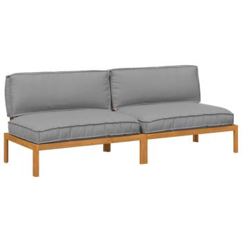 Sofa Set mit Kissen Uni Grau 240 x 80 x 69 cm Massivholz Akazie