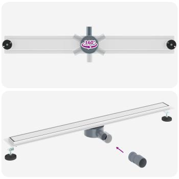 Duschablauf 2-in-1 mit 360° Siphon Silber 100 cm Edelstahl 304