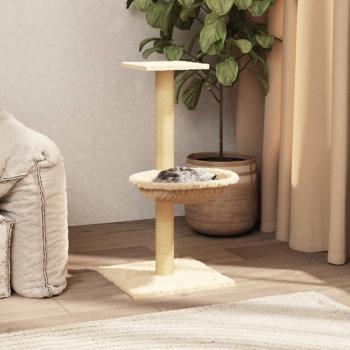 ARDEBO.de - Kratzbaum mit Sisal-Kratzsäule Creme 74 cm