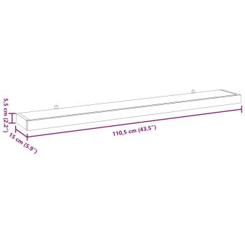 Wandregale 2 Stk. 110x15x6 cm Massivholz Teak