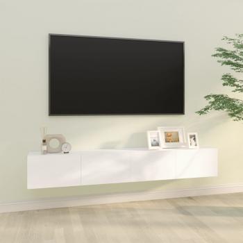 ARDEBO.de - TV-Wandschränke 2 Stk. Weiß 100x30x30 cm Holzwerkstoff