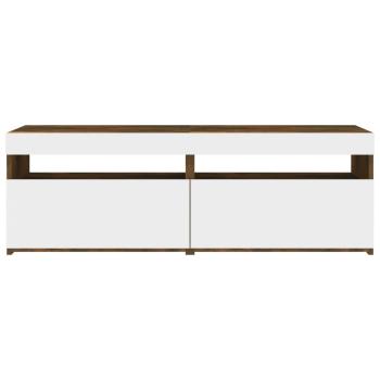 TV-Schränke 2 Stk. mit LED-Leuchten Räuchereiche 60x35x40 cm