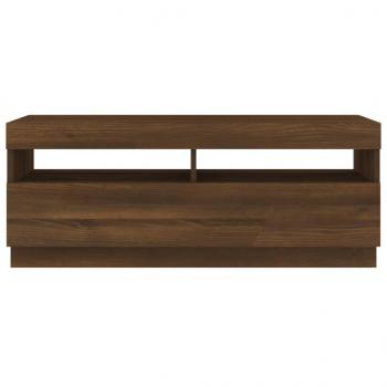 TV-Schrank mit LED-Leuchten Braun Eichen-Optik 100x35x40 cm