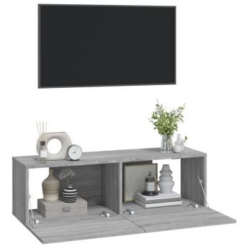 TV-Wandschränke 2 Stk. Grau Sonoma 100x30x30 cm Holzwerkstoff