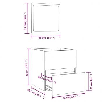 Badschrank mit Spiegel Räuchereiche Holzwerkstoff