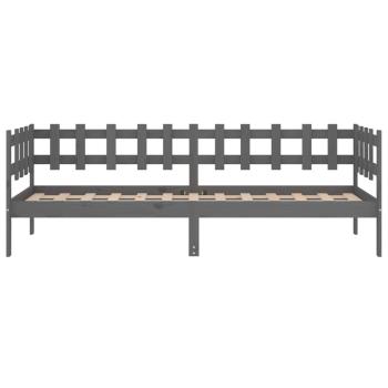 Tagesbett Grau 90x200 cm Massivholz Kiefer