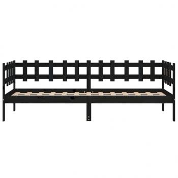 Tagesbett Schwarz 90x200 cm Massivholz Kiefer