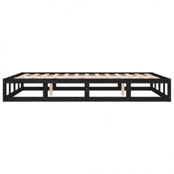 Massivholzbett Schwarz 135x190 cm