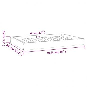 Hundebett 91,5x64x9 cm Massivholz Kiefer
