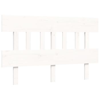 Seniorenbett mit Kopfteil Weiß Massivholz