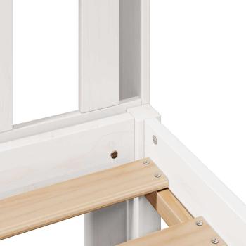 Massivholzbett mit Regal ohne Matratze Weiß 90x200 cm Kiefer