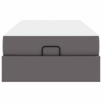 Bettgestell mit Matratze mit Matratze 2 pcs Grau PVC