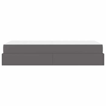 Bettgestell mit Matratze mit Matratze 2 pcs Grau PVC