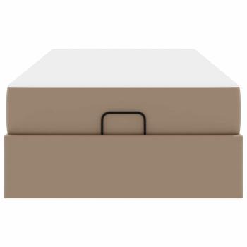 Bettgestell mit Matratze mit Matratze 2 pcs Hellbraun PVC