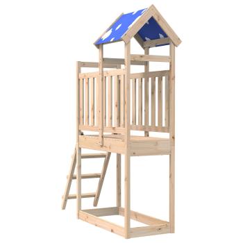 ARDEBO.de - Spielturm Braun 52,5 x 110,5 x 215 cm Massives Kiefernholz