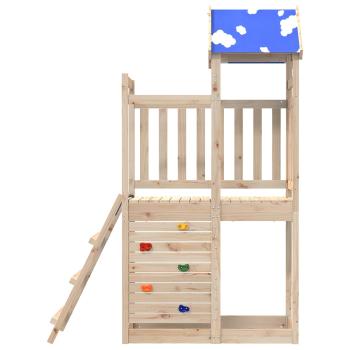 ARDEBO.de - Spielturm Braun 110,5 x 52,5 x 215 cm Massives Kiefernholz