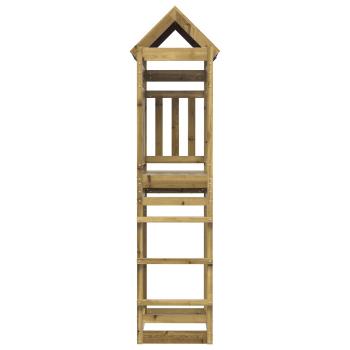 ARDEBO.de - Spielturm Braun 85 x 52,5 x 239 cm Massives imprägniertes Holz