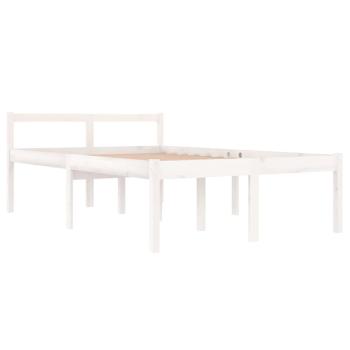 Seniorenbett Weiß 120x190 cm Massivholz Kiefer