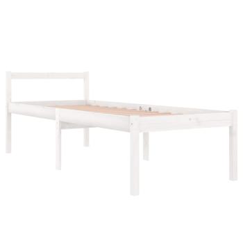 ARDEBO.de - Seniorenbett Weiß 90x200 cm Massivholz Kiefer