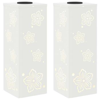 Solar LED Weg Licht 2 pcs Weiß Kalt gewalzter Stahl