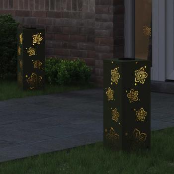 Solar LED Weg Licht 2 pcs Olive Grün Kalt gewalzter Stahl