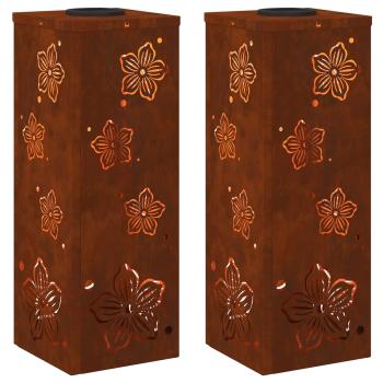 Solar LED Weg Licht 2 pcs Cortenstahl Cortenstahl