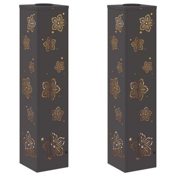 Solar LED Weg Licht 2 pcs Schwarz Kalt gewalzter Stahl