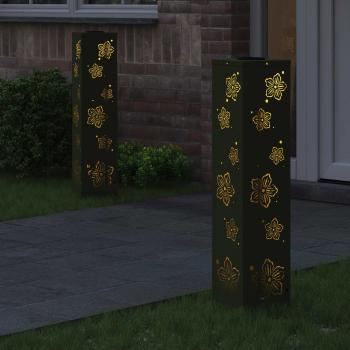 Solar LED Weg Licht 2 pcs Olive Grün Kalt gewalzter Stahl