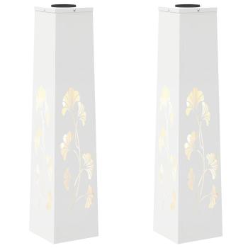 Solar LED Weg Licht 2 pcs Weiß Kalt gewalzter Stahl