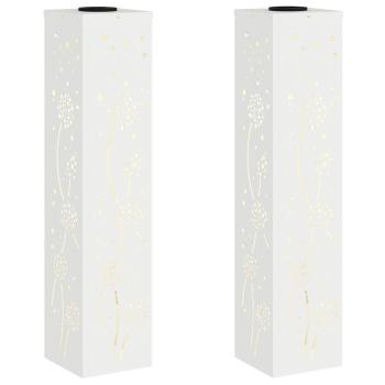 Solar LED Weg Licht 2 pcs Weiß Kalt gewalzter Stahl