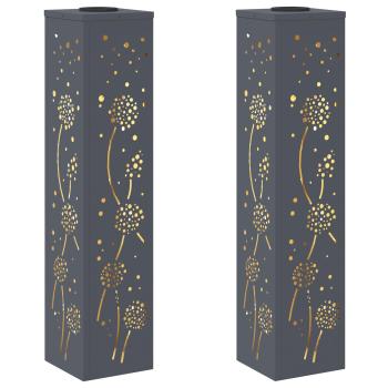 Solar LED Weg Licht 2 pcs Anthrazit Kalt gewalzter Stahl