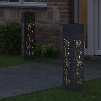 Solar LED Weg Licht 2 pcs Anthrazit Kalt gewalzter Stahl