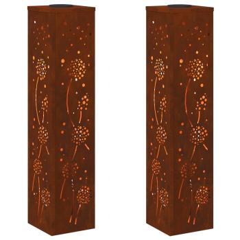 Solar LED Weg Licht 2 pcs Cortenstahl Cortenstahl