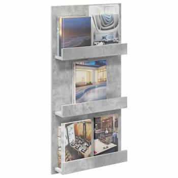 Magazinregal Beton Grau 51 x 11 x 102 cm Holzwerkstoff