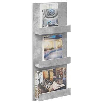 Magazinregal Beton Grau 51 x 11 x 102 cm Holzwerkstoff