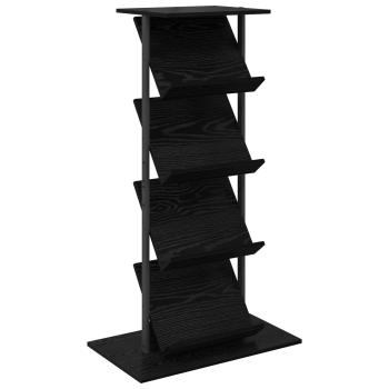 ARDEBO.de - Magazinregal mit Regal Schwarz Eichen-Optik 68 x 40 x 123.5 cm