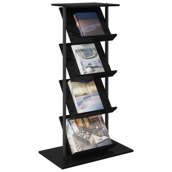 Magazinregal mit Regal Schwarz Eichen-Optik 68 x 40 x 123.5 cm