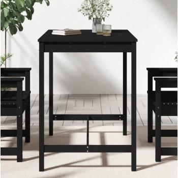 ARDEBO.de - Gartentisch Schwarz 121x82,5x110 cm Massivholz Kiefer