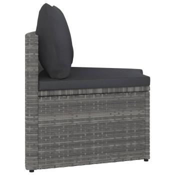 8-tlg. Garten-Sofagarnitur mit Auflagen Poly Rattan Grau