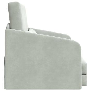 Klappsofa Bett Hellgrau 65 x 80 x 83 cm Samt