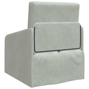 Klappsofa Bett Hellgrau 65 x 80 x 83 cm Samt