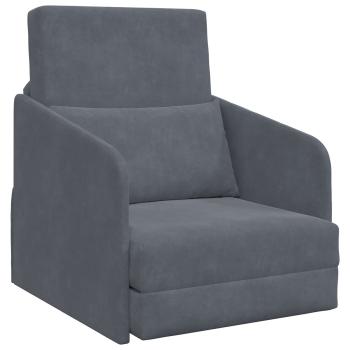Klappsofa Bett Dunkelgrau 65 x 80 x 83 cm Samt