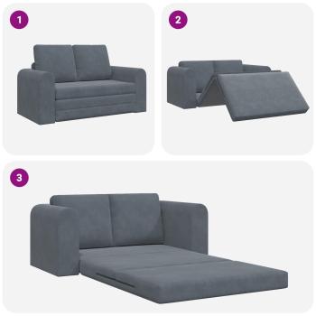Klappsofa Bett Dunkelgrau 148 x 71 x 83 cm Samt