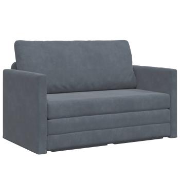 Klappsofa Bett Dunkelgrau 124 x 71 x 78 cm Samt