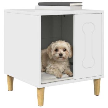 Hundehütte Glänzend Weiß 44 x 42 x 49 cm Holzwerkstoff