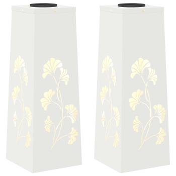 Solar LED Weg Licht 2 pcs Weiß Kalt gewalzter Stahl