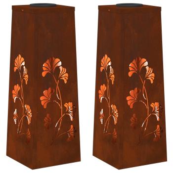 Solar LED Weg Licht 2 pcs Cortenstahl Cortenstahl