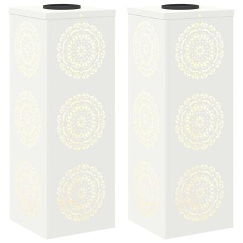 Solar LED Weg Licht 2 pcs Weiß Kalt gewalzter Stahl