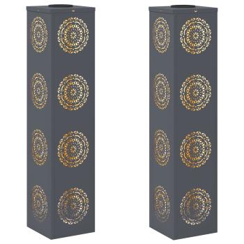 Solar LED Weg Licht 2 pcs Anthrazit Kalt gewalzter Stahl